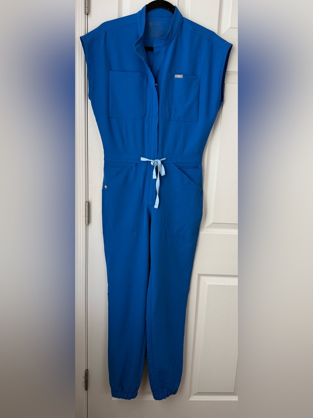 FIGS Technical Collection Rafaela Cargo Jogger Scrub Jumpsuit - Royal Blue -xs